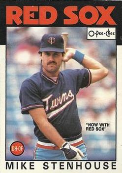 1986 O-Pee-Chee Baseball Cards 017      Mike Stenhouse#{Now with Red Sox